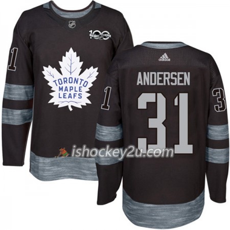 Mænd NHL Toronto Maple Leafs Trøje Frederik Andersen 31 1917-2017 100th Anniversary Adidas Sort Authentic